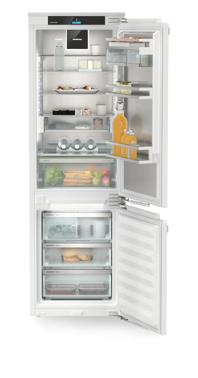 Product image, Perspective: straight open decorated, Integrable fridge-freezer with EasyFresh and NoFrost
