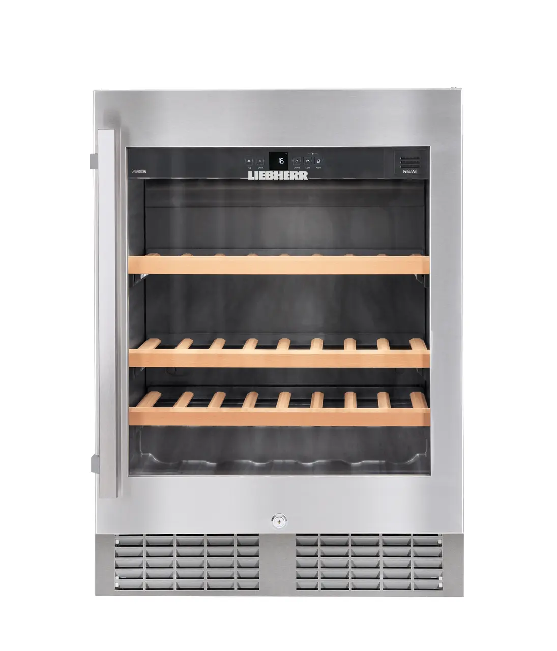 Product image, Perspective: straight closed empty, Built-under wine storage cabinet, Casing colour: silver, Door colour: silver