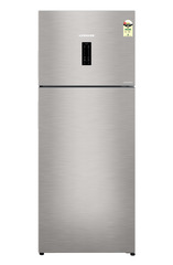 Product image, Perspective: straight closed, Fridge-freezer with NoFrost, Casing colour: grey, Door colour: Stainless Steel