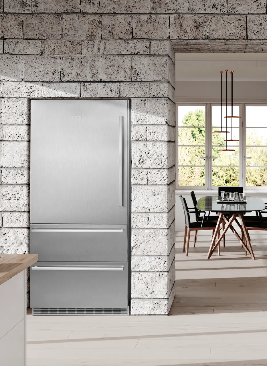 Product image, Perspective: milieu, Fridge-freezer with NoFrost, Casing colour: stainless steel, Door colour: stainless steel