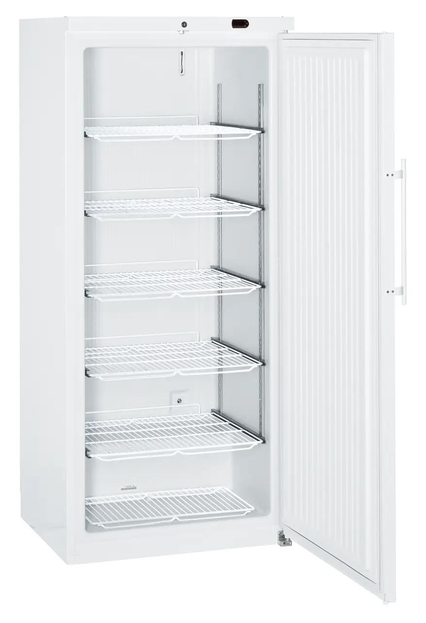 Product image, Perspective: oblique open empty, Freezer with static cooling, Casing colour: white