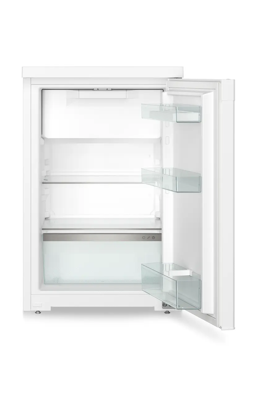 Produktbild, Perspektiv: Framifrån, öppen, tom, Bänkkylskåp, Färg på hölje: Vit, Färg på dörr: Vit