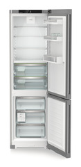 Product image, Perspective: straight open empty, Fridge-freezer with BioFresh and NoFrost, Casing colour: silver, Door colour: Steelfinish