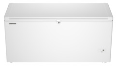 Produkt-Bild, Perspektive: gerade geschlossen leer, Gefriertruhe, Gehäusefarbe: Weiß, Türfarbe: Weiß