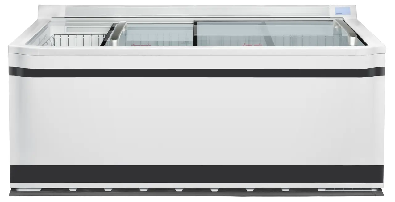 Image de produit, Perspective: Forme spéciale, Réfrigérateur-coffre et congélateur-coffre de supermarché, Couleur de l’habillage: gris