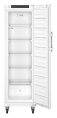 Product image, Perspective: straight open empty, Laboratory freezer with an interior free of ignition sources, Casing colour: white, Door colour: white