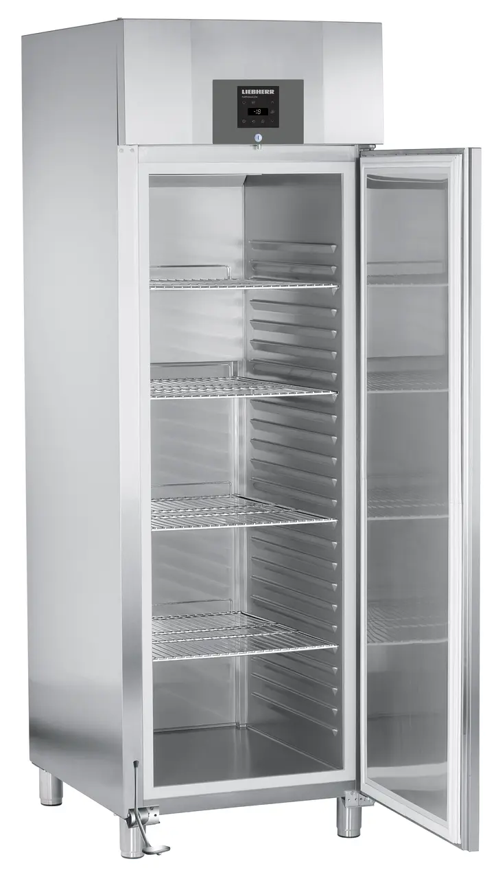 Product image, Perspective: oblique open empty, Forced-air freezer GN 2/1, Casing colour: stainless steel