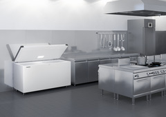 Produkt-Bild, Perspektive: Milieu, Gefriertruhe, Gehäusefarbe: Weiß