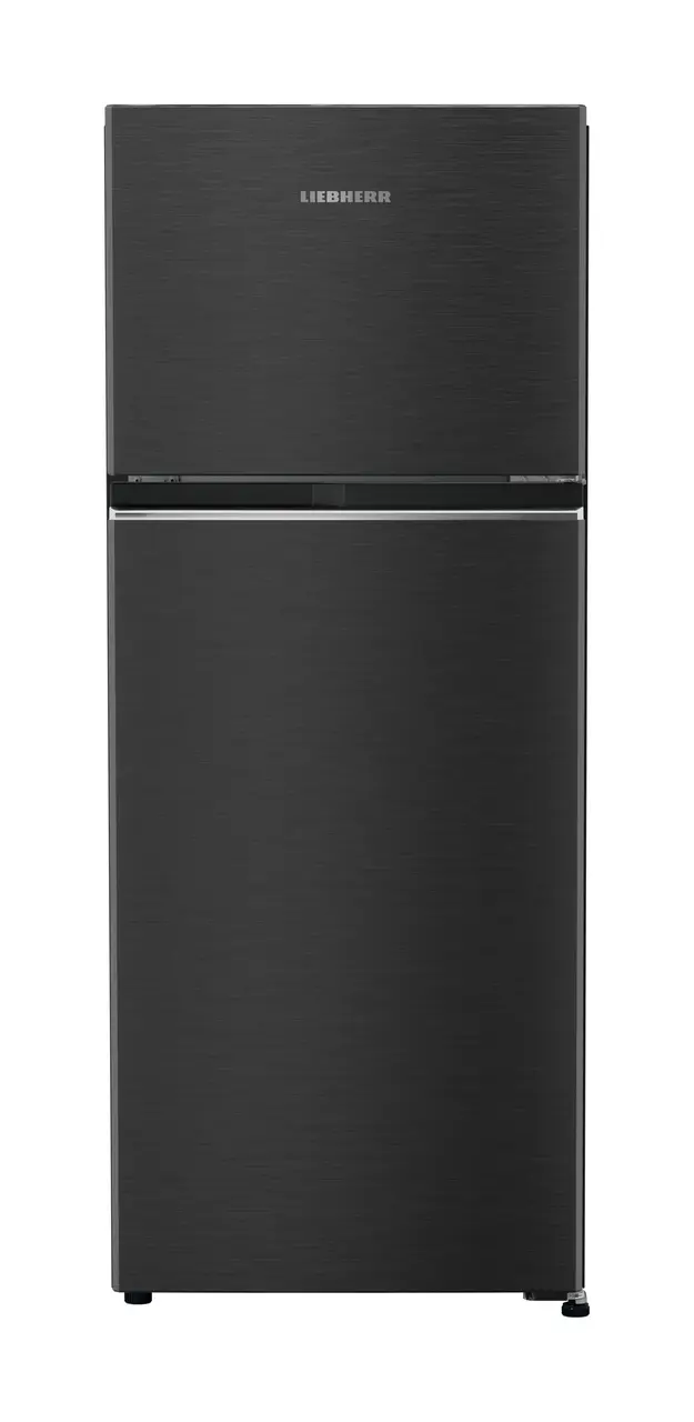 Product image, Perspective: straight closed, Fridge-freezer with NoFrost, Casing colour: grey, Door colour: BlackSteel