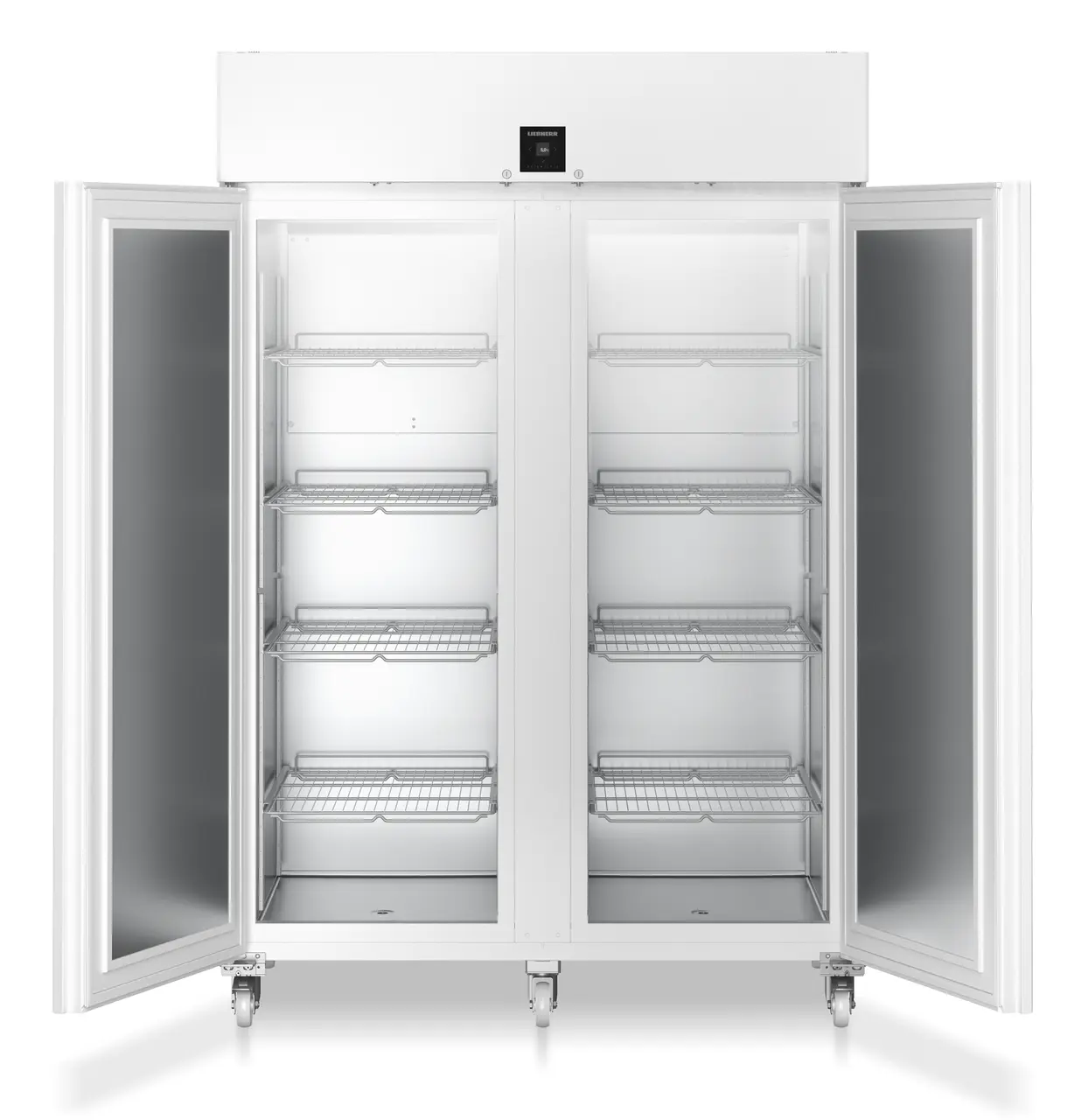 Product image, Perspective: straight open empty, Laboratory refrigerator with convection cooling, Casing colour: white, Door colour: white