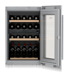Product image, Perspective: special form, Built-in multi-temperature wine cabinet, Casing colour: silver, Door colour: silver