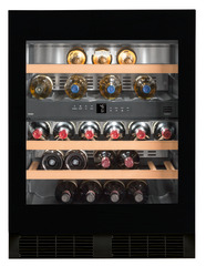 Product image, Perspective: straight closed decorated, Built-under multi-temperature wine cabinet, Casing colour: silver, Door colour: GlassBlack