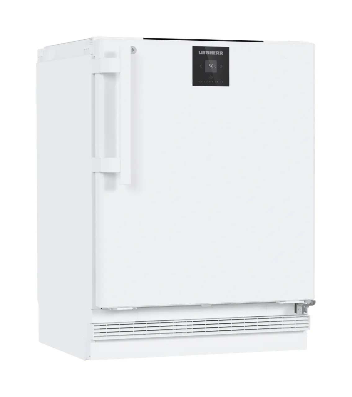 Изображение на продукта, Перспектива: Странично, затворен, Лабораторен хладилник с конвекционно охлаждане, Цвят на корпуса: бял, Цвят на вратата: бял