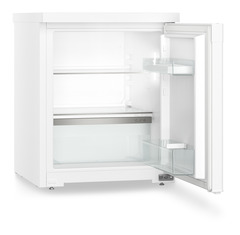 Produkt-Bild, Perspektive: schräg offen leer, Tischkühlschrank, Gehäusefarbe: Weiß, Türfarbe: Weiß
