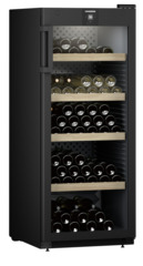 Product image, Perspective: oblique closed decorated, Wine storage cabinet, Casing colour: black, Door colour: black