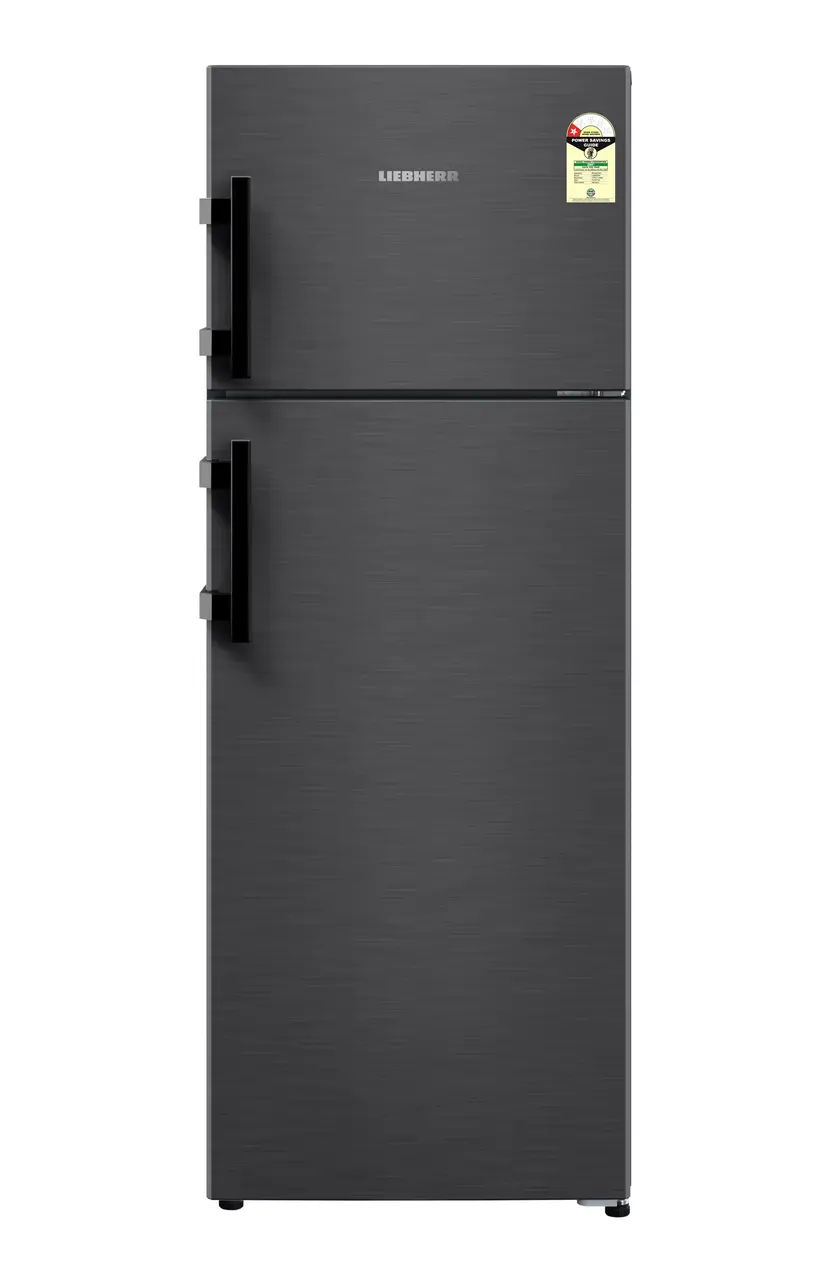 Product image, Perspective: straight closed, Fridge-freezer with NoFrost, Casing colour: grey, Door colour: BlackSteel