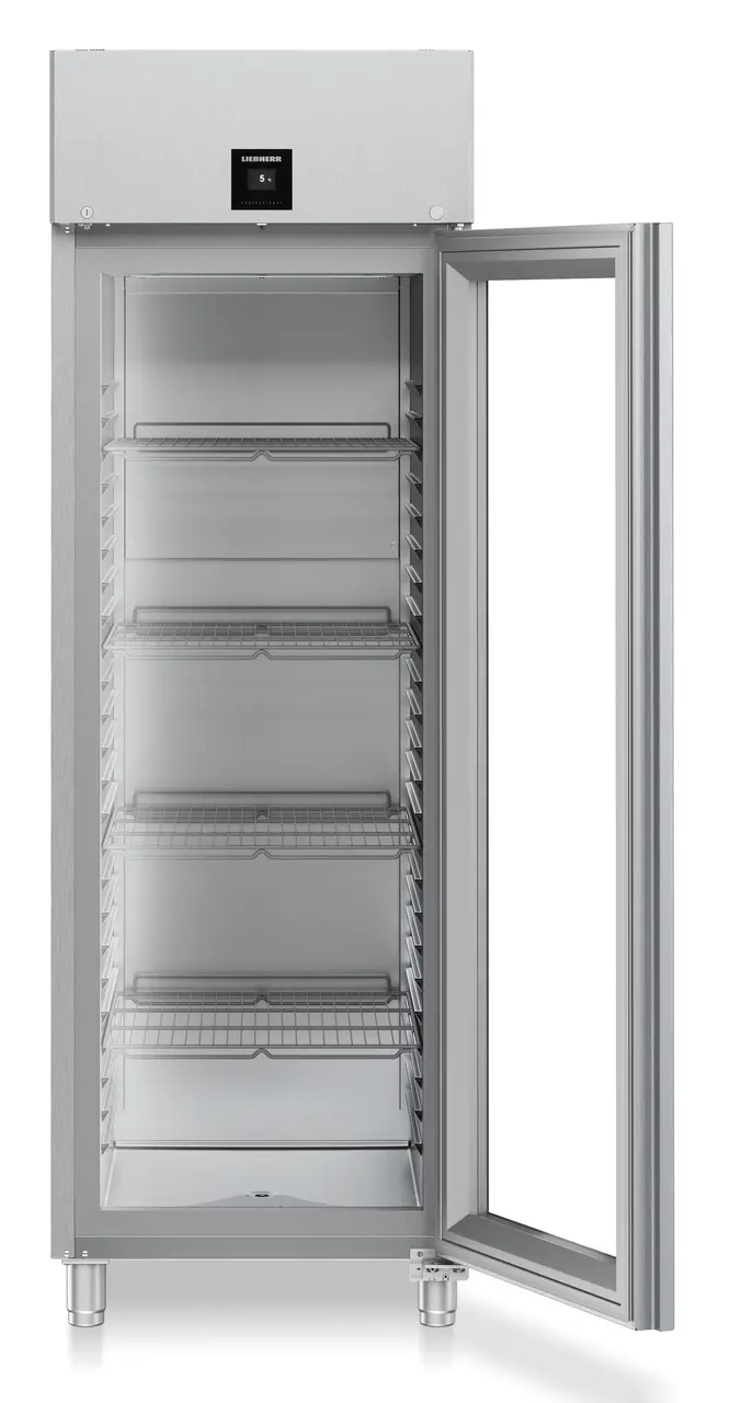 Product image, Perspective: straight open empty, Forced-air refrigerator GN 2/1, Casing colour: stainless steel, Door colour: stainless steel