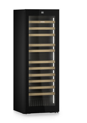 Product image, Perspective: oblique closed empty, Multi-temperature wine cabinet, Casing colour: black, Door colour: GlassBlack