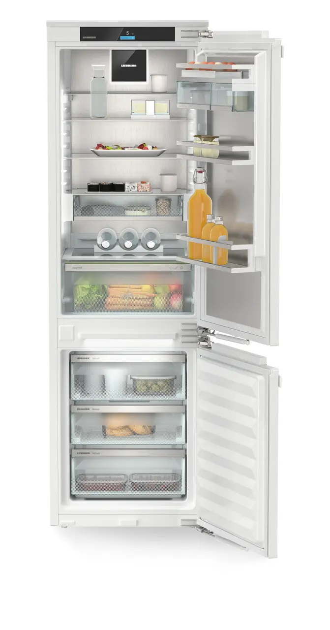 Product image, Perspective: straight open decorated, Integrable fridge-freezer with EasyFresh and NoFrost