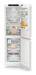 Product image, Perspective: straight open decorated, Combined fridge-freezers with EasyFresh and NoFrost, Casing colour: white, Door colour: white