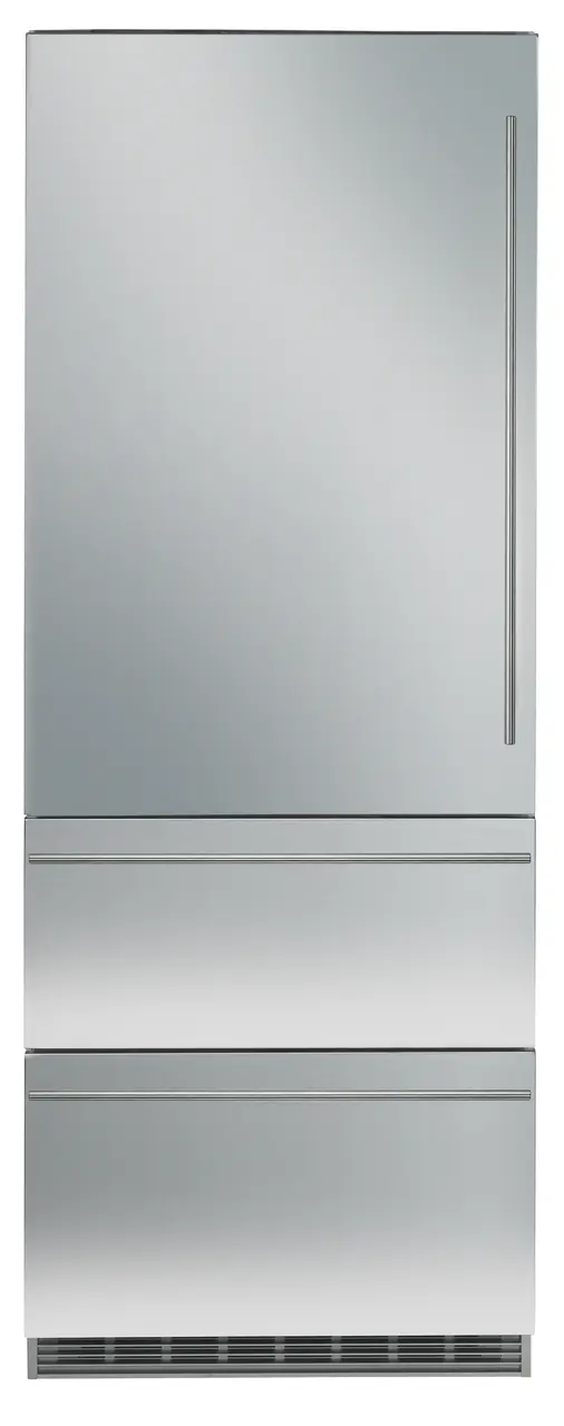 Product image, Perspective: straight closed, Combined refrigerator-freezer with NoFrost for integrated use