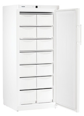 Product image, Perspective: oblique open empty, Freezer with static cooling, Casing colour: white