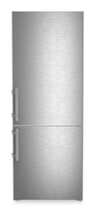Product image, Perspective: straight closed, Combined fridge-freezers with EasyFresh and NoFrost, Casing colour: silver, Door colour: stainless steel