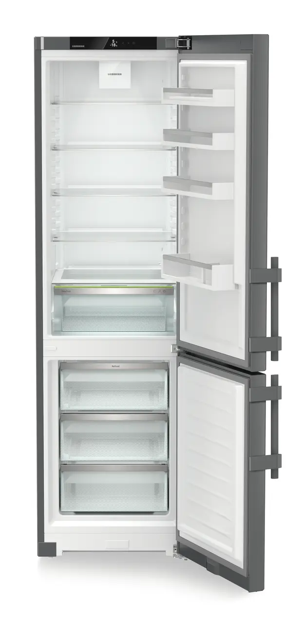 Obrázok produktu, Perspektíva: Spredu, spotrebič otvorený, prázdny, Kombinácia chladničky a mrazničky s EasyFresh a NoFrost