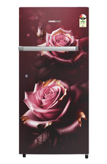 Product image, Perspective: straight closed, Single-door fridge 202 l in 2 star with inverter compressor, Casing colour: red, Door colour: Red Rosette