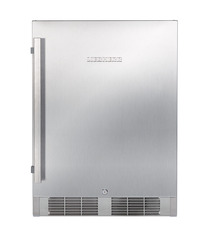 Product image, Perspective: straight closed, Outdoor fridge, Casing colour: grey, Door colour: stainless steel