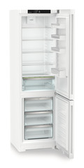 Product image, Perspective: oblique open empty, Combined fridge-freezers with EasyFresh and NoFrost, Casing colour: white, Door colour: white