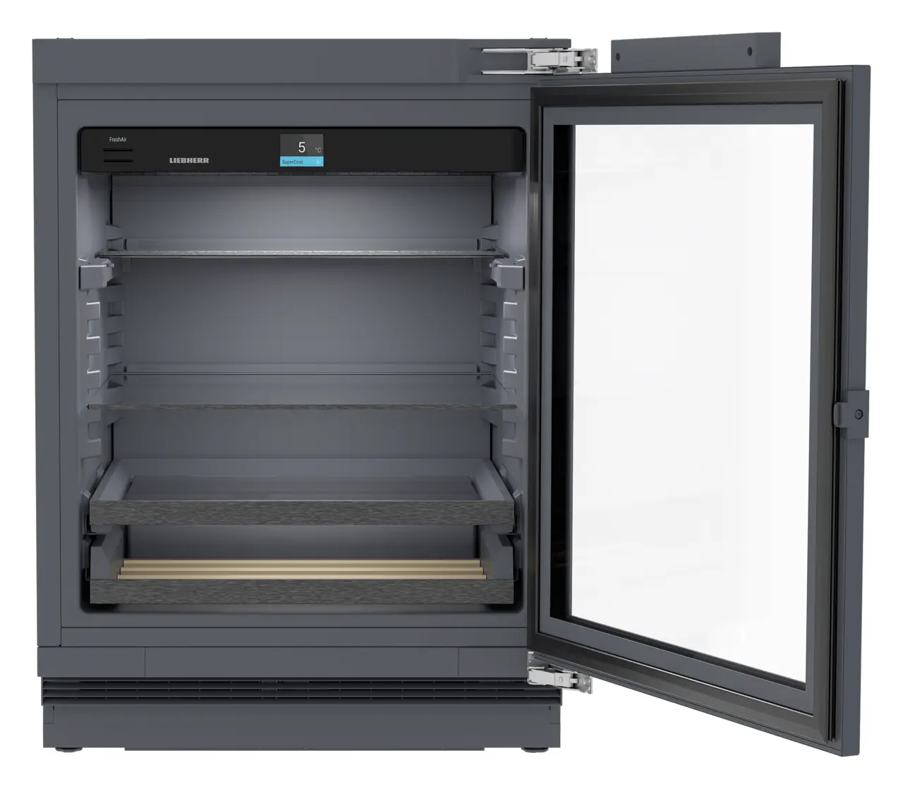 Slika izdelka, Perspektiva: Od spredaj, odprto, prazno, Zunanji hladilnik