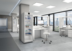 Изображение на продукта, Перспектива: Околна среда, Лабораторен хладилник с конвекционно охлаждане, Цвят на корпуса: бял, Цвят на вратата: бял