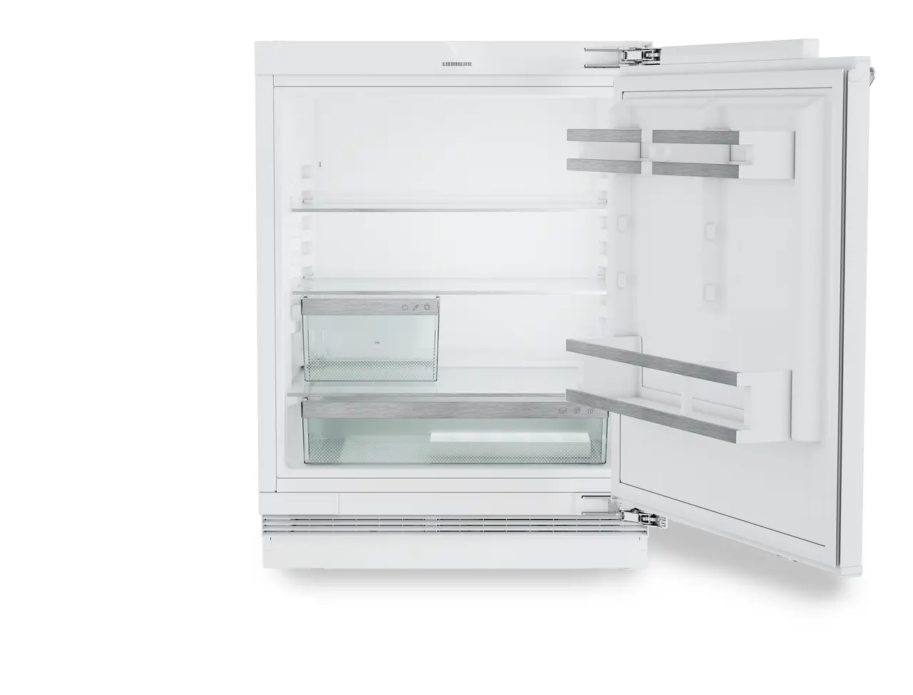 Product image, Perspective: straight open empty, Refrigerator suitable for undercounter installation