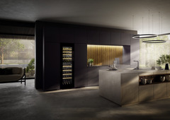 Product image, Perspective: milieu, Built-in multi-temperature wine cabinet, Casing colour: silver, Door colour: GlassBlack