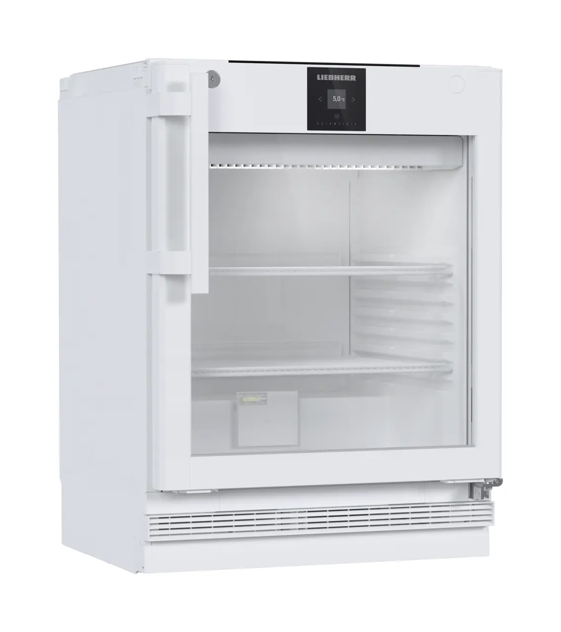 Изображение на продукта, Перспектива: Странично, затворен, празен, Лабораторен хладилник с конвекционно охлаждане, Цвят на корпуса: бял, Цвят на вратата: бял