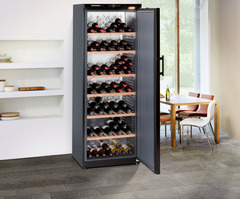 Product image, Perspective: milieu, Wine storage cabinet, Casing colour: black, Door colour: black