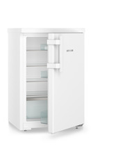 Product image, Perspective: oblique half-open empty, Table top refrigerator, Casing colour: white, Door colour: white