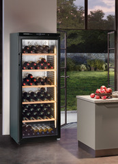 Product image, Perspective: milieu, Wine storage cabinet, Casing colour: black, Door colour: black