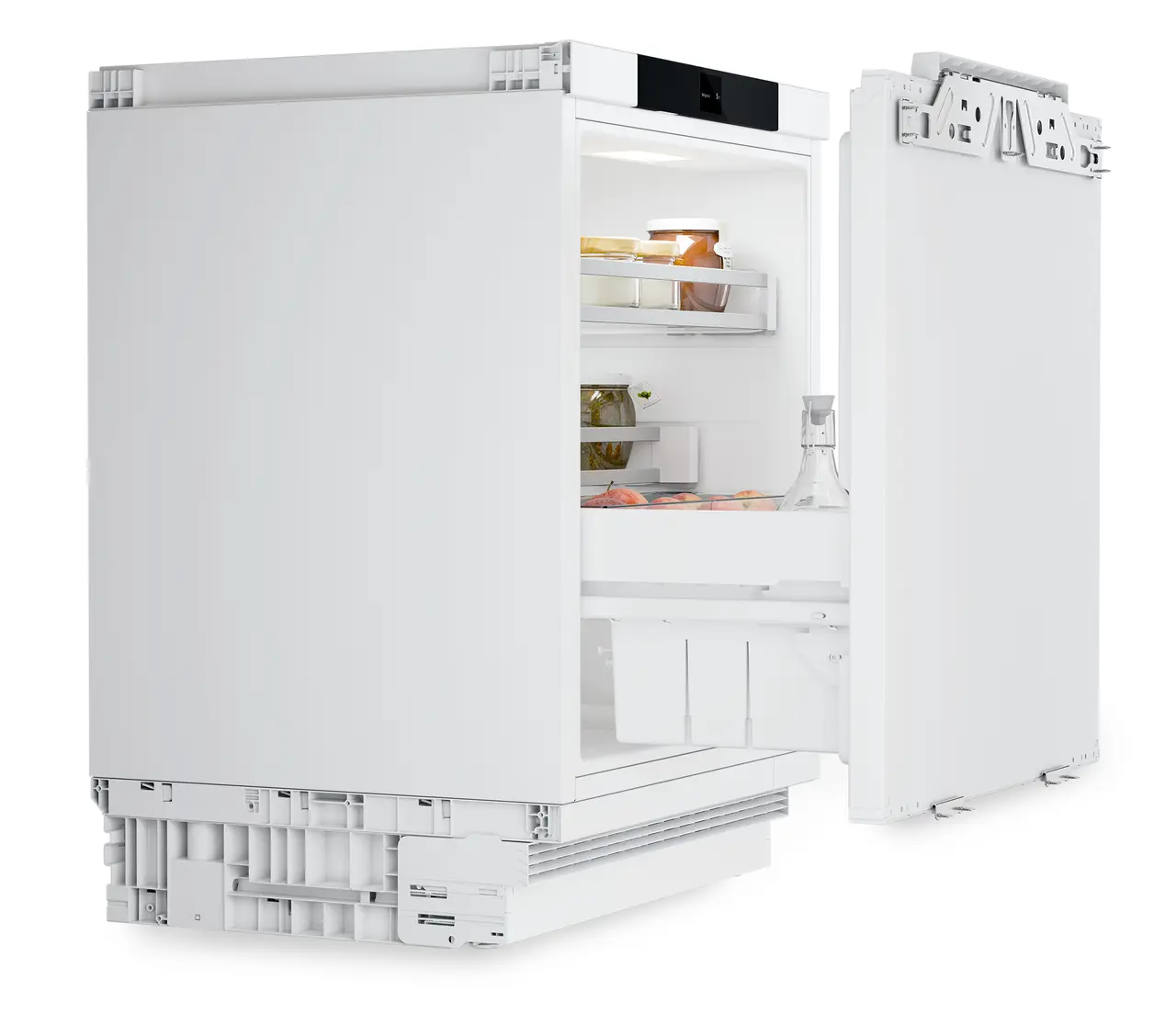 Product image, Perspective: oblique open decorated, Refrigerator suitable for undercounter installation