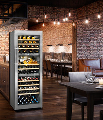 Product image, Perspective: milieu, Multi-temperature wine cabinet, Casing colour: stainless steel, Door colour: stainless steel