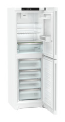 Produktbillede, Perspektiv: Skrå åben tom, Køle-frysekombination med EasyFresh og NoFrost, Kabinetfarve: Hvid, Dørfarve: Hvid