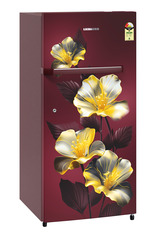 Product image, Perspective: oblique closed, Single-door refrigerator 191 l in 2 Star and with horizontal handle, Casing colour: red, Door colour: Red Hibiskus