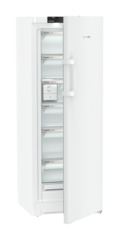 Product image, Perspective: oblique half-open empty, Freestanding freezer with NoFrost and EasyTwist-Ice, Casing colour: white, Door colour: white
