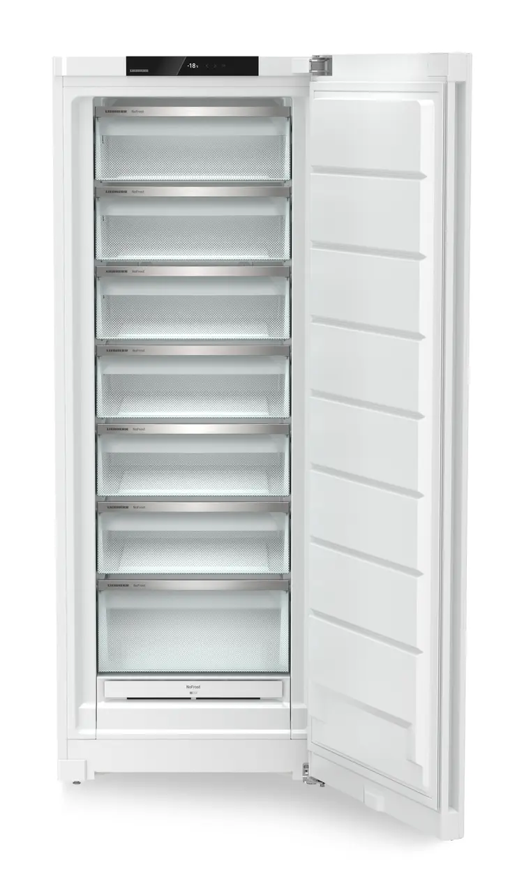 Produkt-Bild, Perspektive: gerade offen leer, Standgefrierschrank mit NoFrost, Gehäusefarbe: Weiß, Türfarbe: Weiß