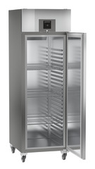 Product image, Perspective: oblique open empty, Forced-air freezer GN 2/1, Casing colour: stainless steel look