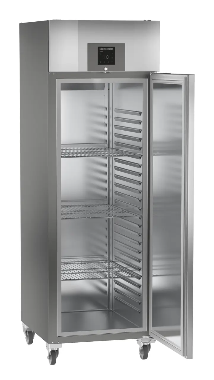 Product image, Perspective: oblique open empty, Forced-air freezer GN 2/1, Casing colour: stainless steel look