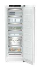 Product image, Perspective: straight open decorated, Freestanding freezer with NoFrost, Casing colour: white, Door colour: white