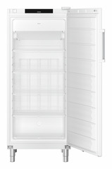 Obrázek výrobku, Perspektiva: Přímý otevřený prázdný, Volne stojící mraznicka s NoFrost, Barva skříně: bílá, Barva dveří: bílá