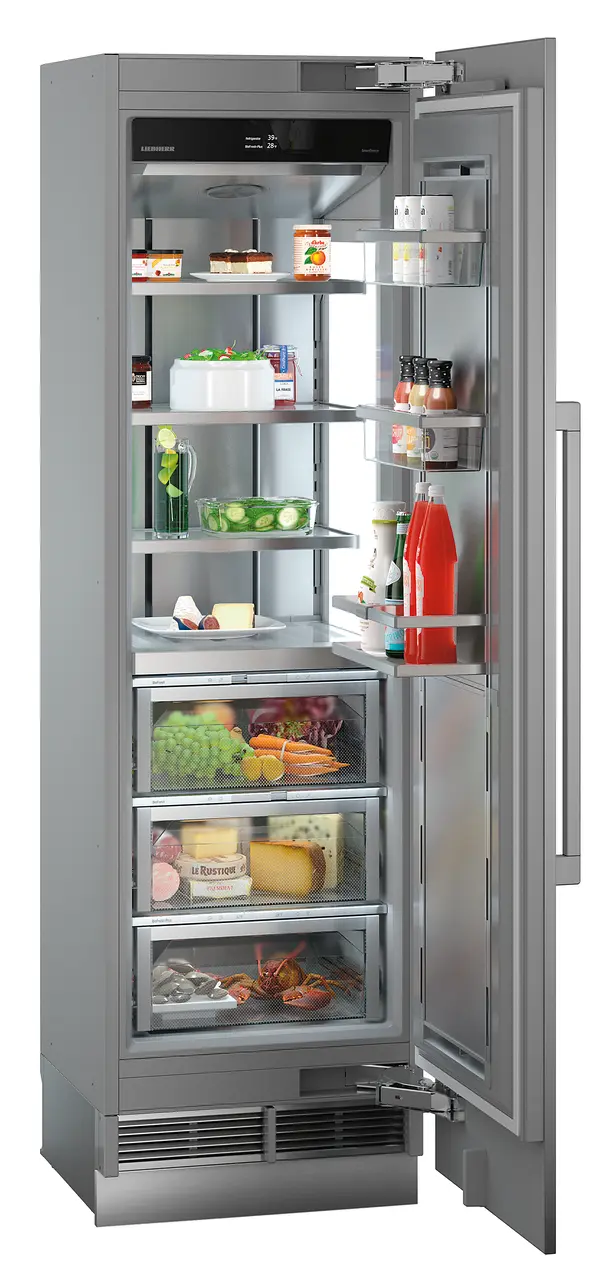Product image, Perspective: oblique open decorated, Refrigerator with BioFresh for integrated use